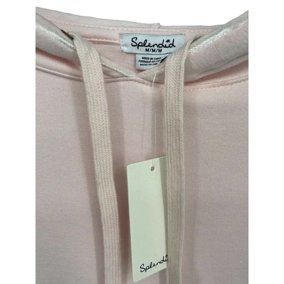 Splendid Gathered Back Hoodie Pajama Top In Ballerina Pink Size M - Picture 7 of 11